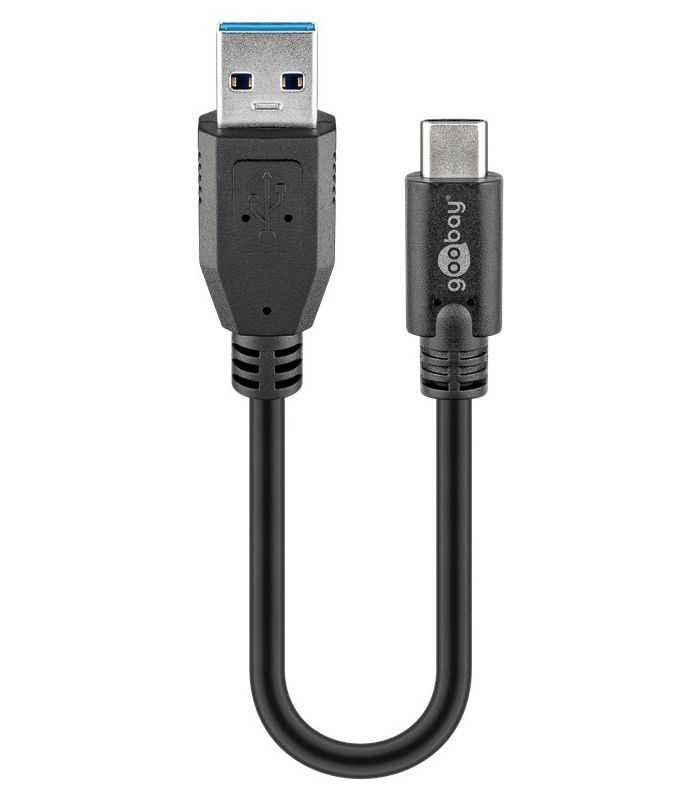 cablu usb type c usb a 30 15cm sincronizare incarcare super speed 5gbit s cupru goobay 1