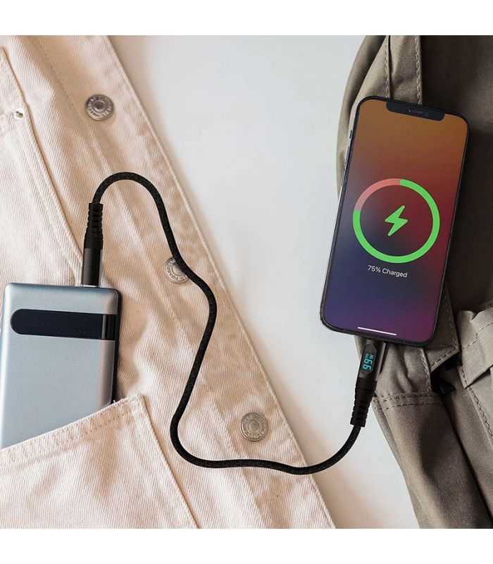 Cablu Usb Type C Usb Type C 1m Cu Afisaj 5a V Tac Sku 7746