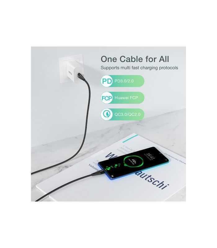 cablu usb type c usb type c choetech xcc 1003 pd 60w 12m negru 3