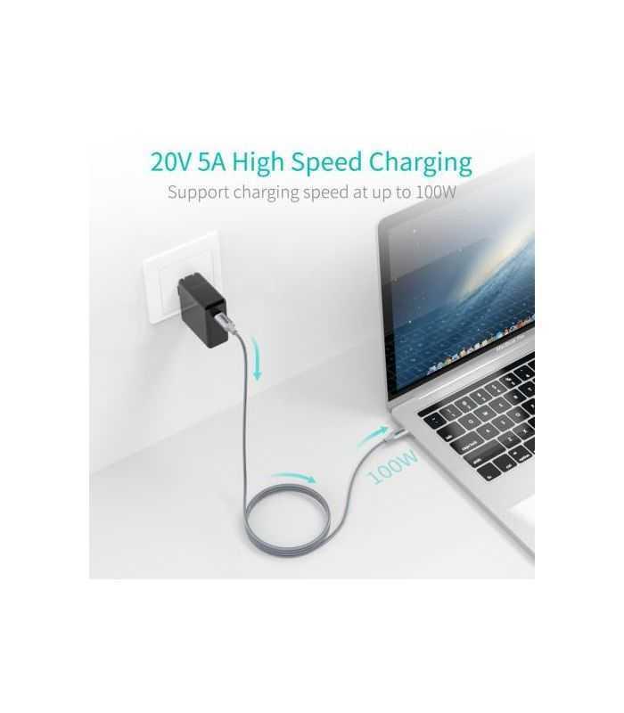 cablu usb type c usb type c pd 100w 18m gri choetech xcc 1002 gy 1