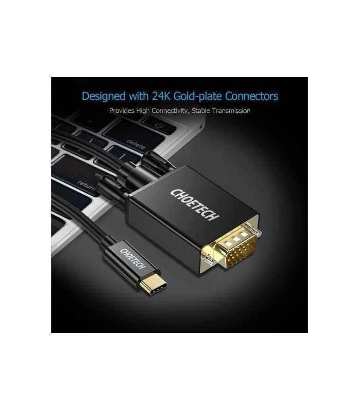 cablu usb type c vga choetech xcv 1801 18m negru 3