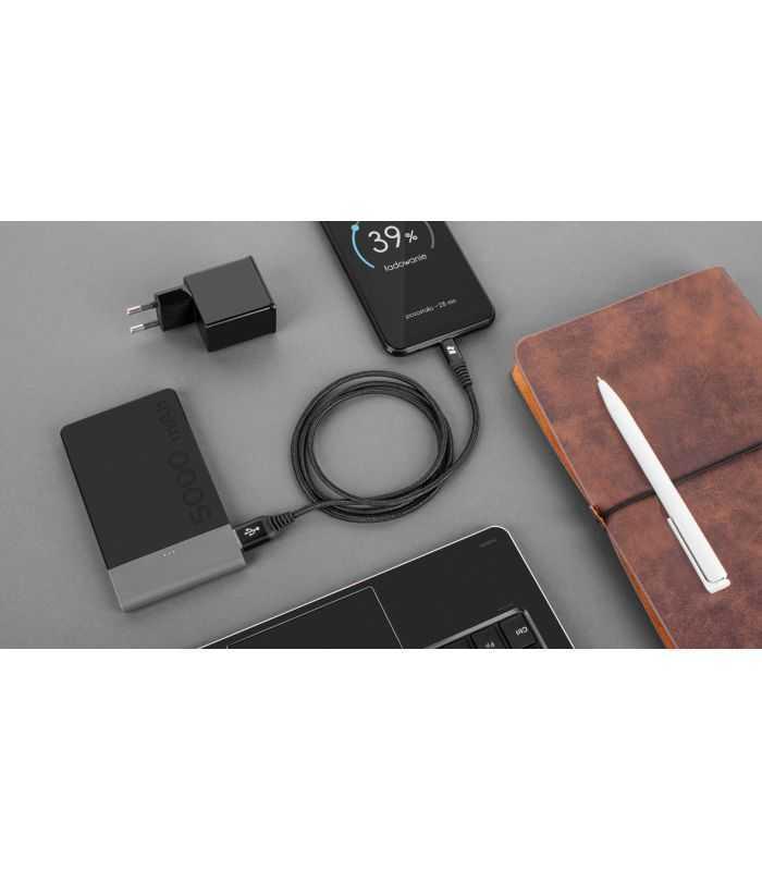 cablu usb usb type c 05m negru panzat rebel 2