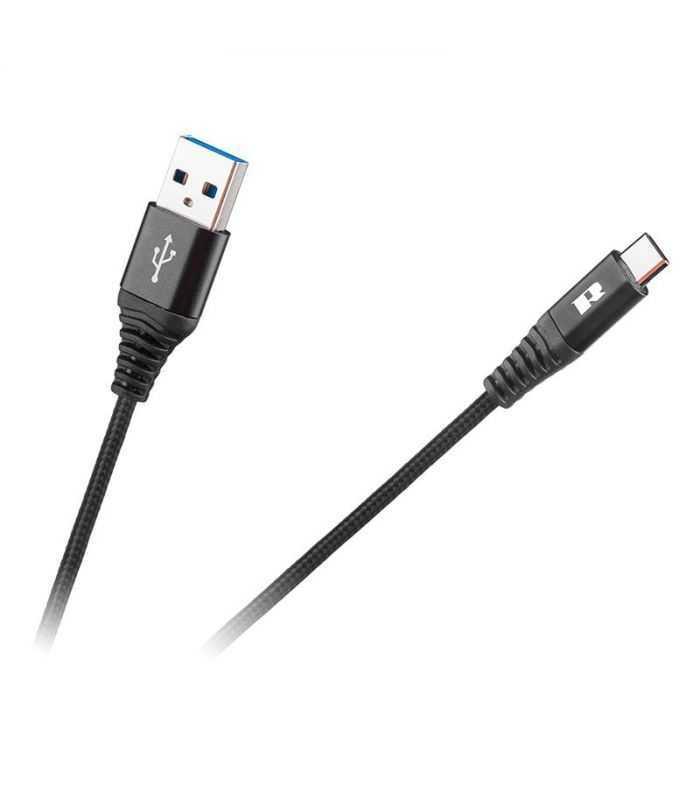 Cablu USB - USB Type C 2m negru REBEL