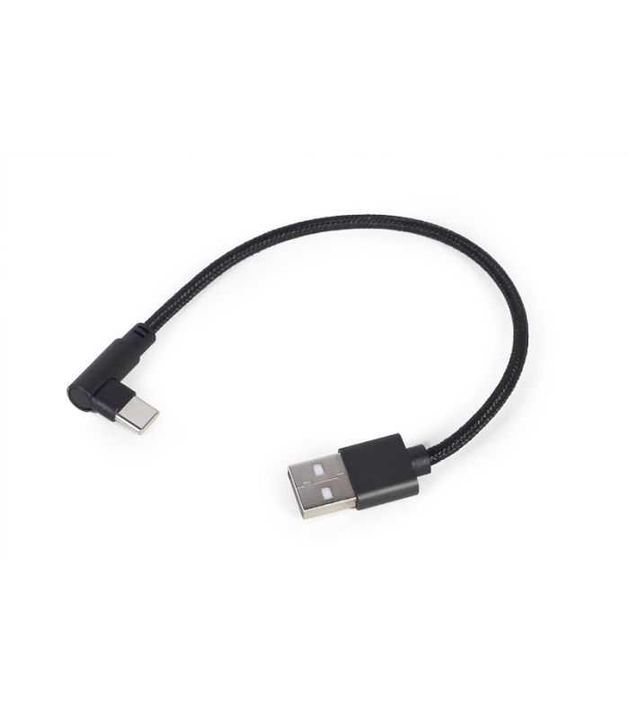 Cablu USB2.0 A mufa - USB type C mufa in unghi 0.2m negru Gembird CC-USB2-AMCML-0.2M