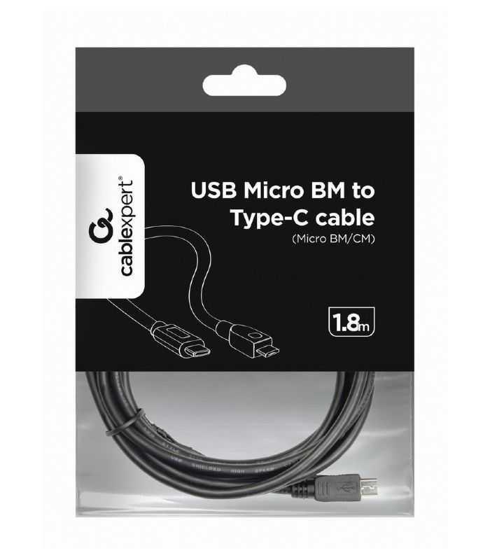Cablu Usb20 B Micro Mufa Usb Type C Mufa 18m Negru Gembird Ccp Usb2 Mbmcm 6