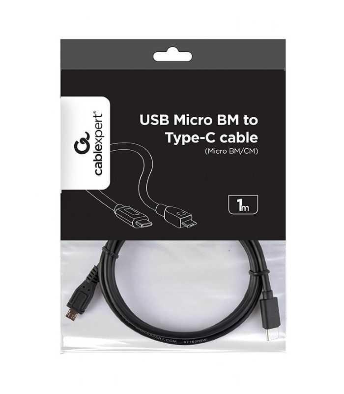 Cablu Usb20 B Micro Mufa Usb Type C Mufa 1m Negru Pvc Gembird Ccp Usb2 Mbmcm 1m