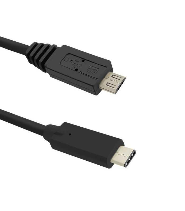 Cablu Usb20 B Micro Usb Mufa Tata Usb Type C Mufa Tata 12m Negru Qoltec 50476