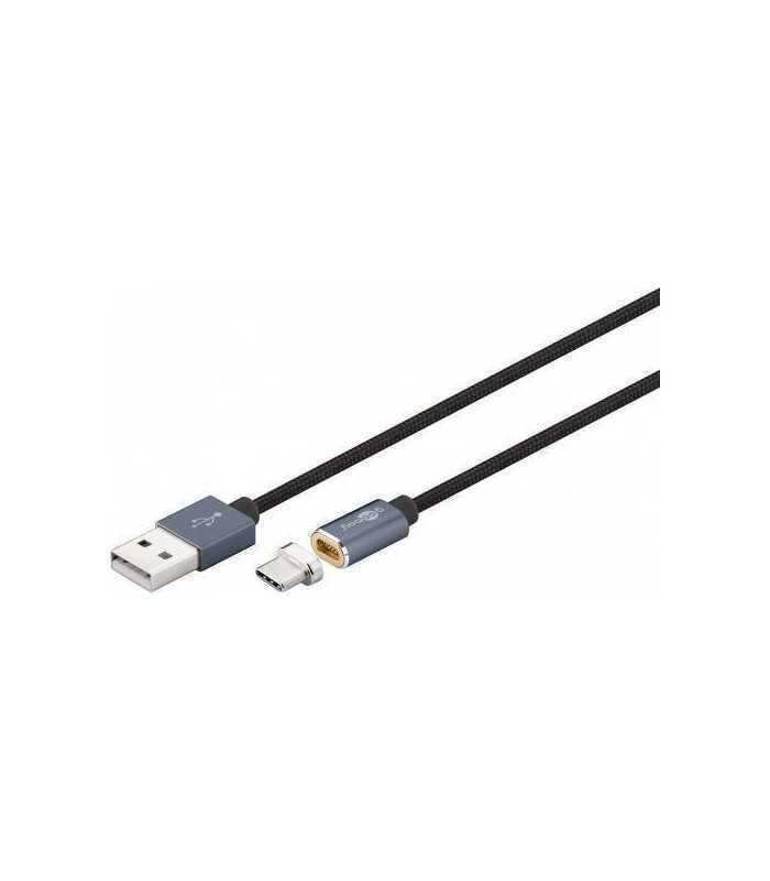 Cablu USB2.0 cu mufa magnetica USB Type C 1.2m negru Goobay
