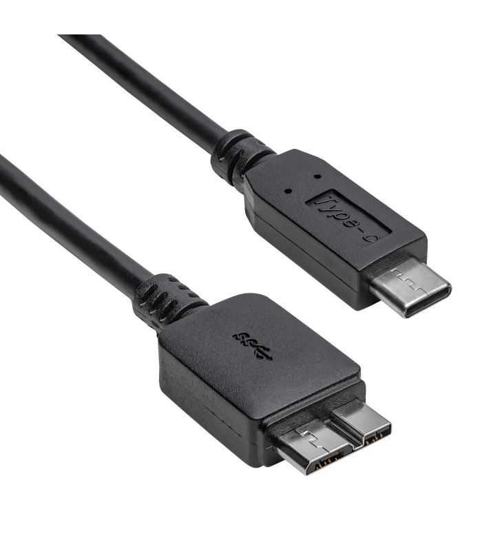 Cablu USB3.0 USB B micro mufa tata - USB type C mufa tata nichelat 1m negru AKYGA AK-USB-44