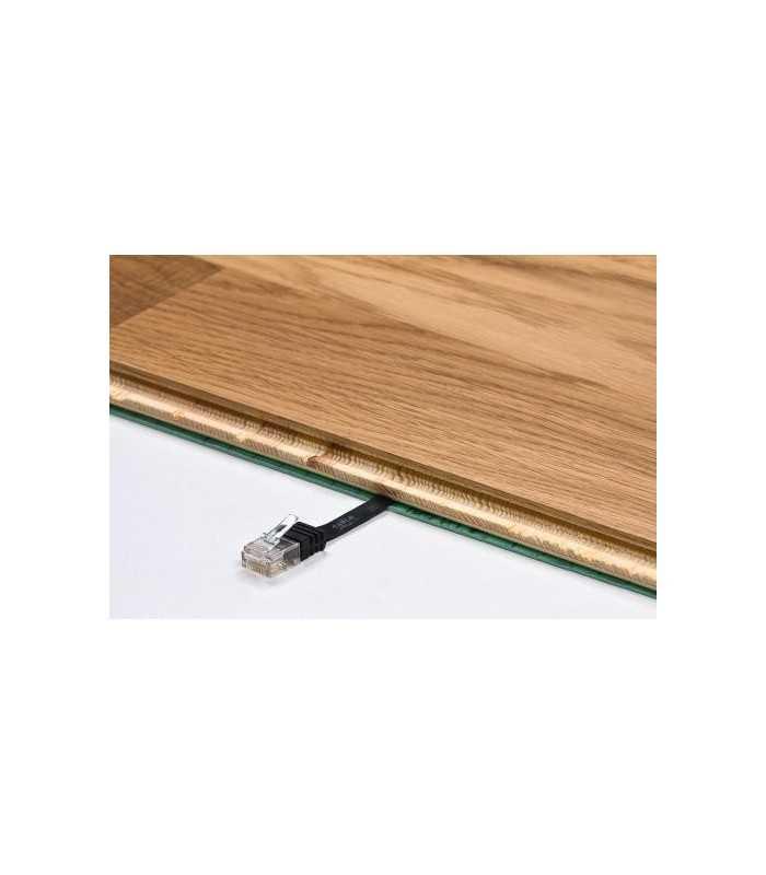 cablu utp cat6 plat mufat 05m negru patchcord cupru 2x rj45 goobay 2