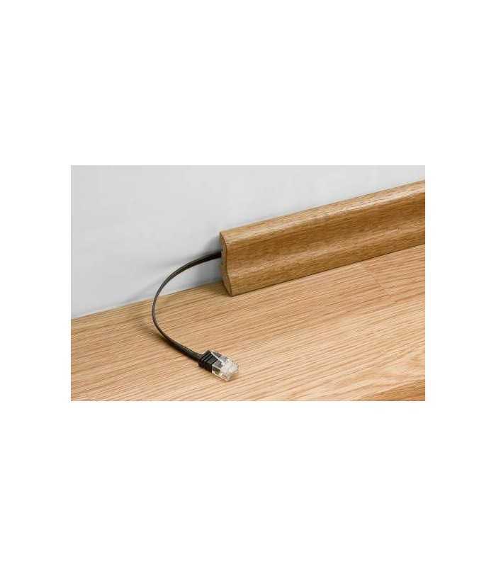 cablu utp cat6 plat mufat 05m negru patchcord cupru 2x rj45 goobay 3