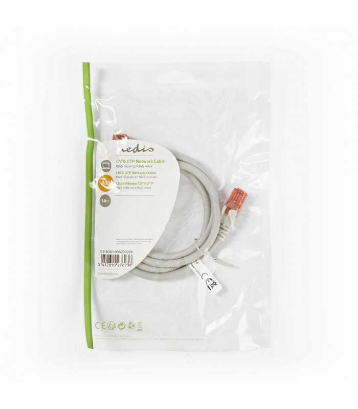 cablu utp cat6 rj45 tata rj45 tata 1m gri nedis 2