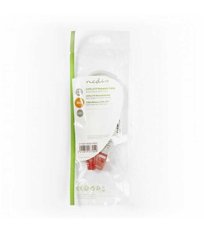 cablu utp cat6 rj45tata rj45 tata 025m gri nedis 2