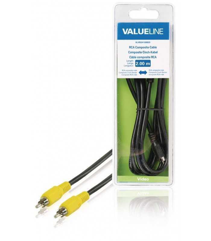 Cablu video compozit RCA tata la compozit RCA tata 2m Valueline