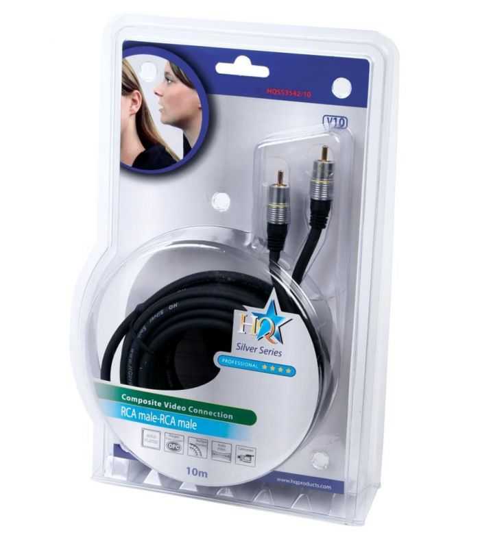Cablul video compozit RCA 10m Profesional OFC cupru placat 24K HQSS3542/10