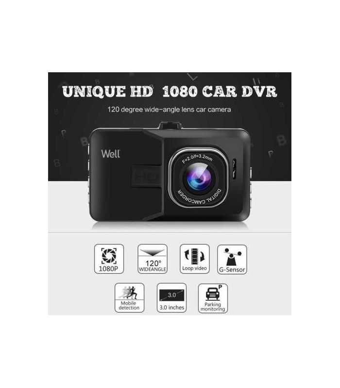 Camera Auto Well Trace 1080p Fhd 720p Ecran 3 Dvr Car Trace Wl