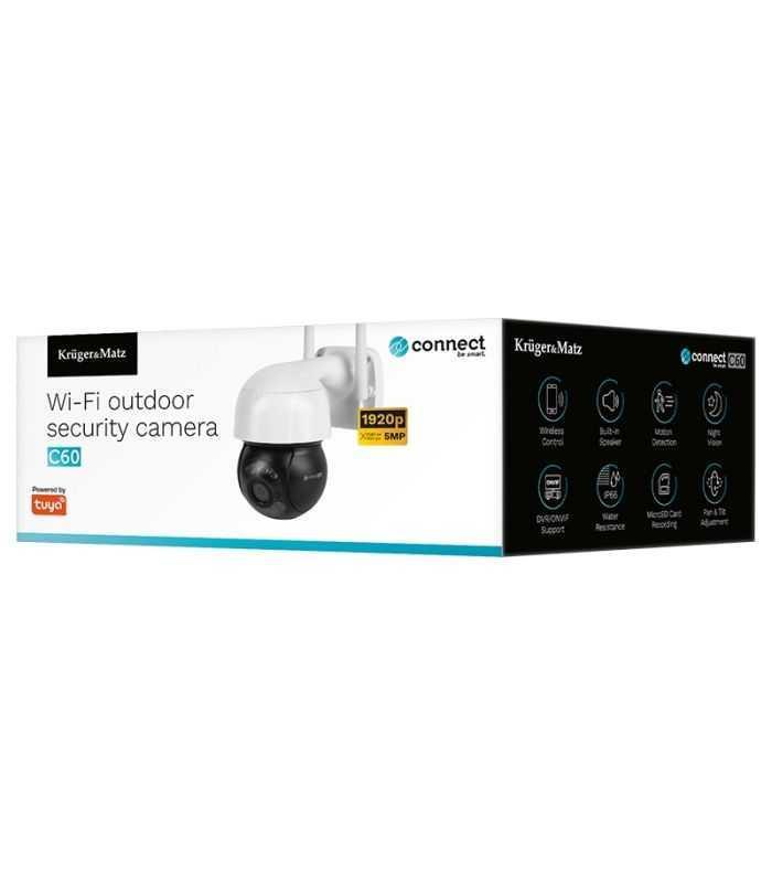 Camera Wifi Connect C60 Tuya 5 Mpx 2560x1920px Ip66 Krugermatz