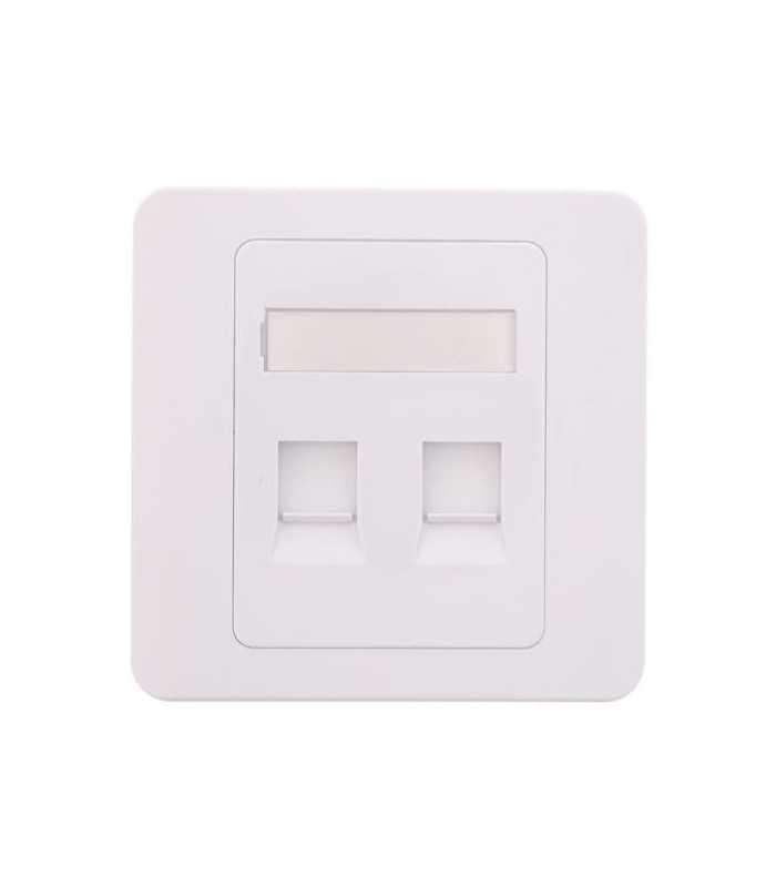 Capac priza RJ45 fara Keystone 2 porturi alb Well