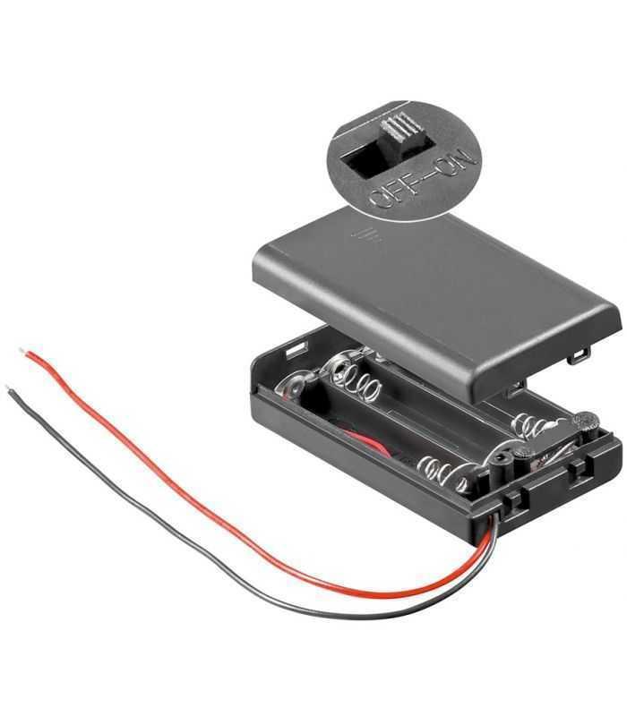 Carcasa 3x AAA 64x37.5x15.2mm cu fire capac si intrerupator Goobay