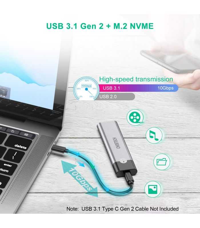 Carcasa Ssd M2 Nvme Pcie Usb Type C Choetech Pc Hde03