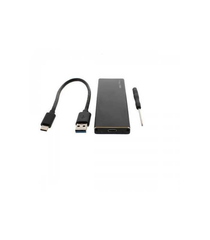 Carcasa SSD M2 SATA USB 3.1 negru cablu USB Type C inclus