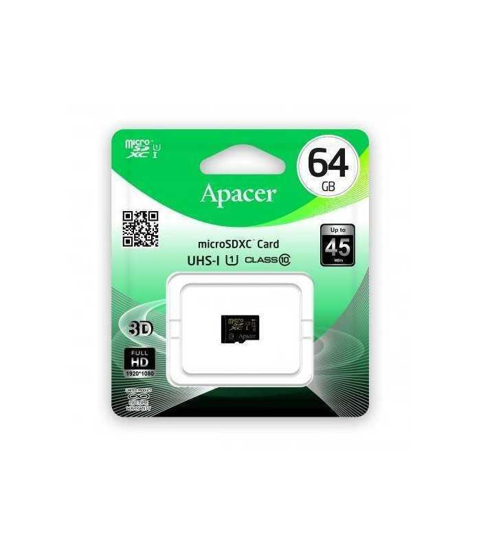 card microsdxc uhs i 64gb clasa 10 cu adaptor sd apacer 1