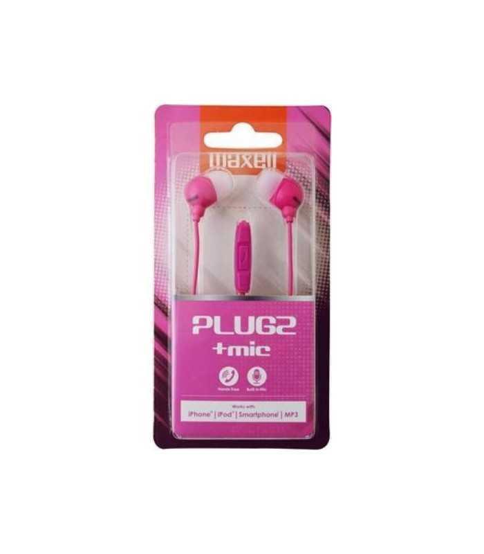 casca in ureche 35 mm roz cu microfon plugz maxell 1