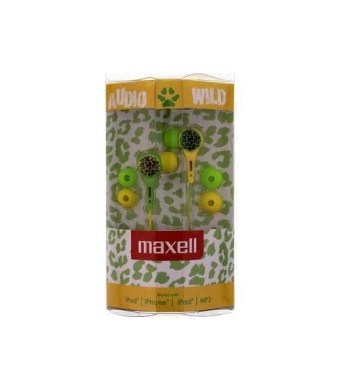 casca in ureche 35 mm verde cu galben audio wild maxell 1