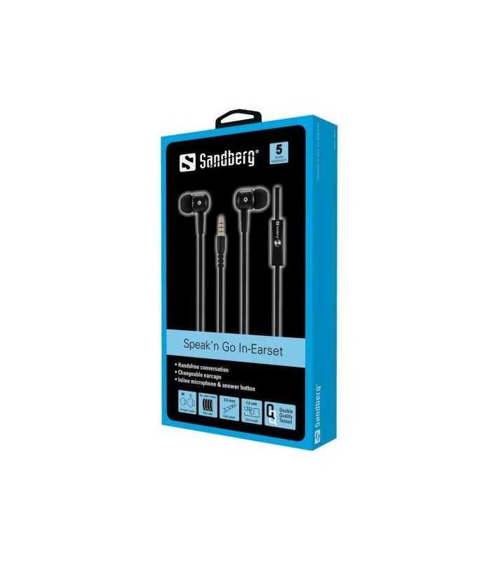 Casti audio in-ear cu fir Sandberg 125-62 microfon negru
