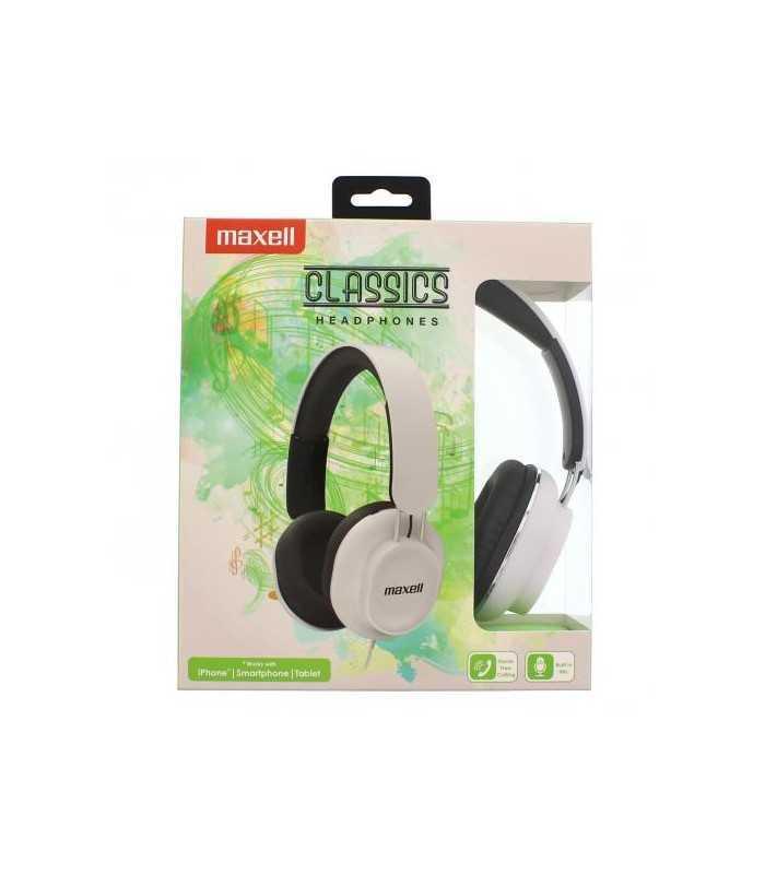 Casti clasice alb stereo cu fir Maxell