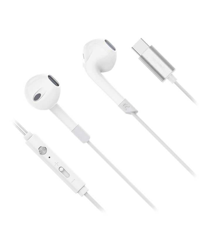 Casti IN-EAR cu microfon Kruger&Matz KMPC2-W albe conector USB type C