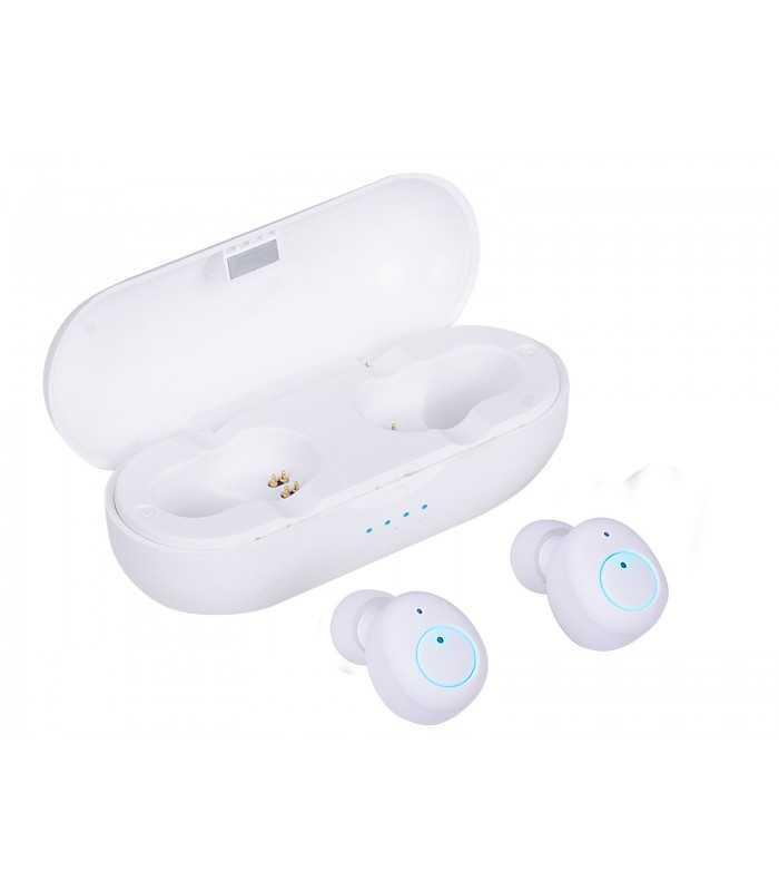 casti mini bluetooth cu microfon hmp 12e05 airbuds alb trevi 1