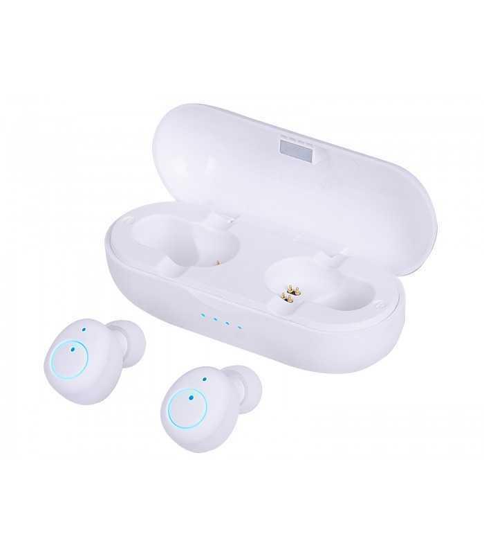 Casti mini Bluetooth cu microfon HMP 12E05 AIRBUDS alb Trevi