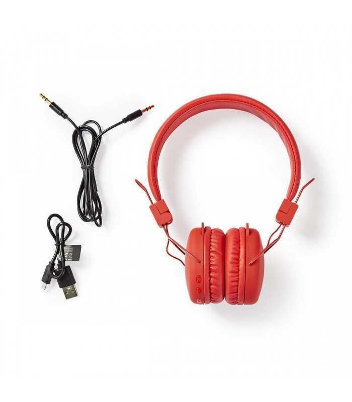 casti multimedia bluetooth rosu nedis 1