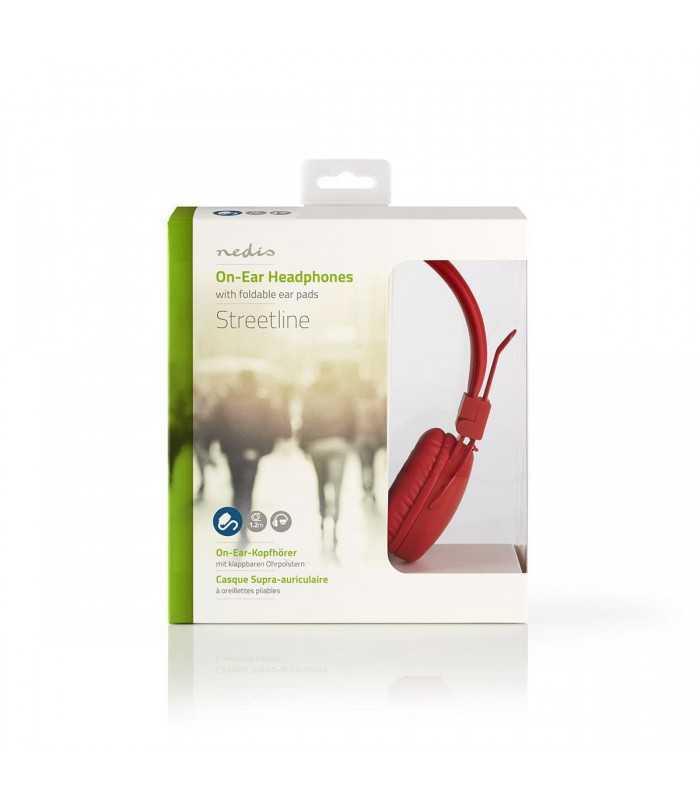 casti multimedia fara microfon 12m rosu nedis 4