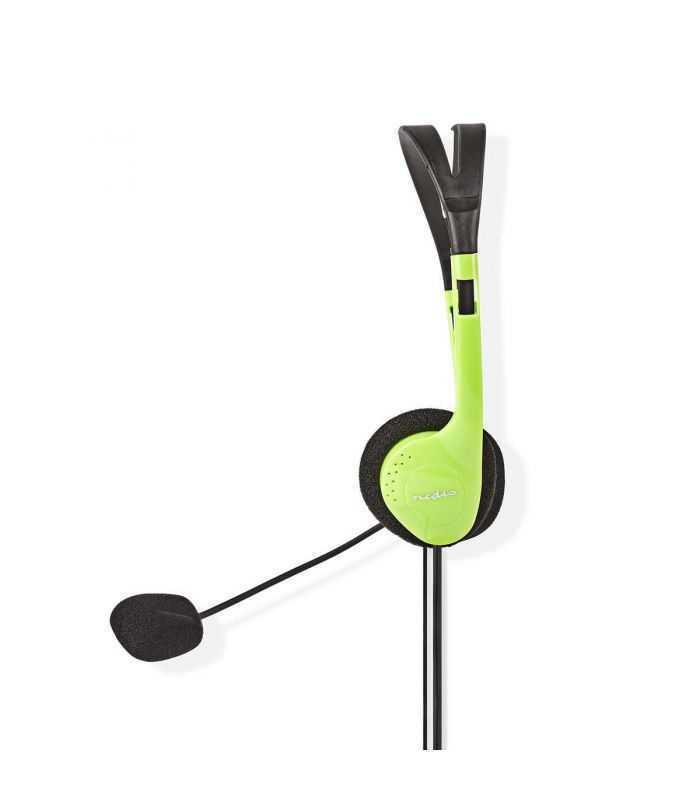 casti pc on ear nedis 2x35 mm 2m verde cu microfon 3