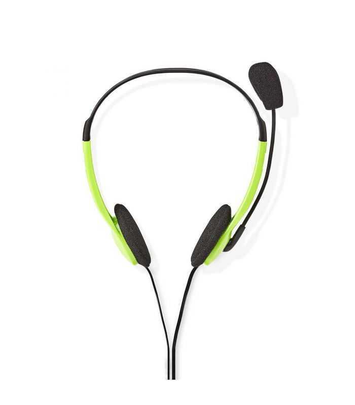 casti pc on ear nedis 2x35 mm 2m verde cu microfon 5