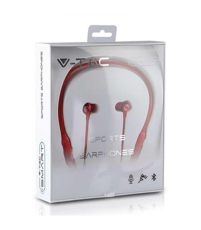 casti sport bluetooth rosu v tac 2