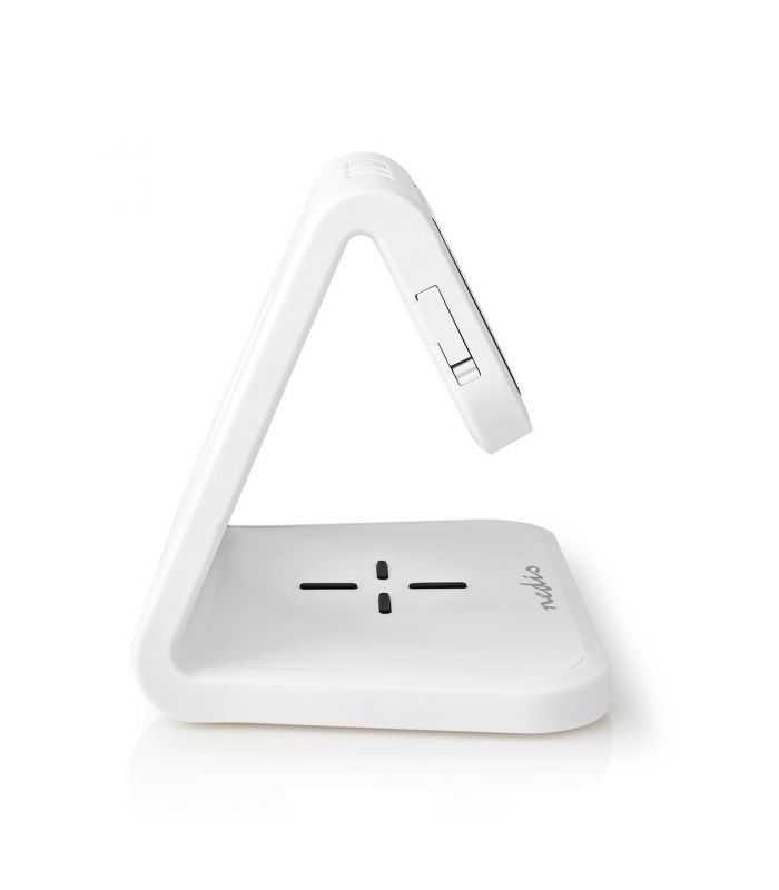 ceas cu alarma nedis incarcator wireless qi lumina multicolora alb 4