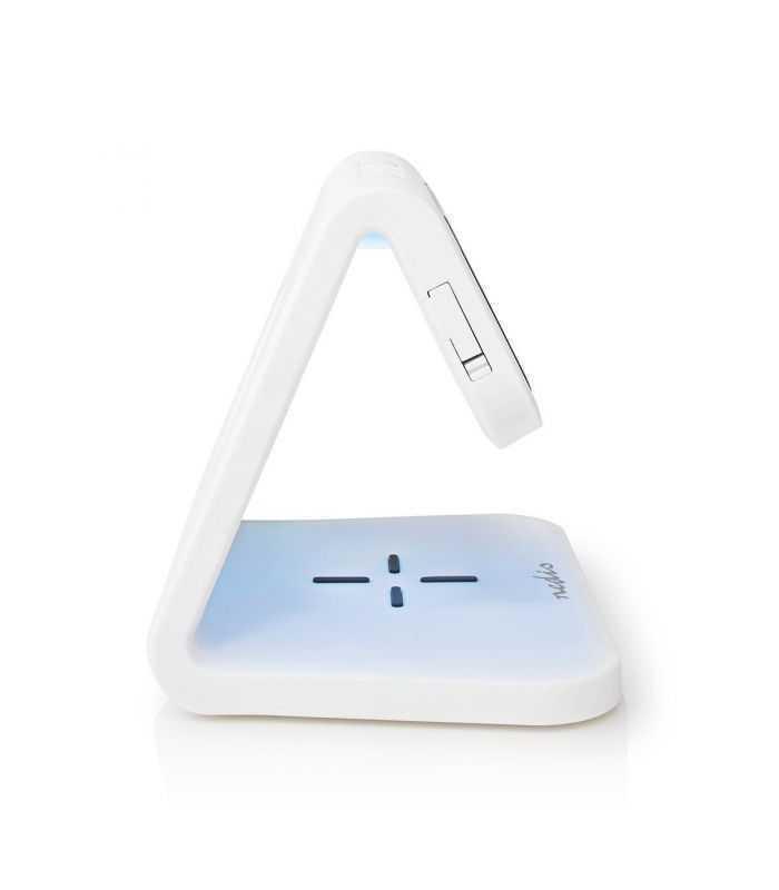 ceas cu alarma nedis incarcator wireless qi lumina multicolora alb 5