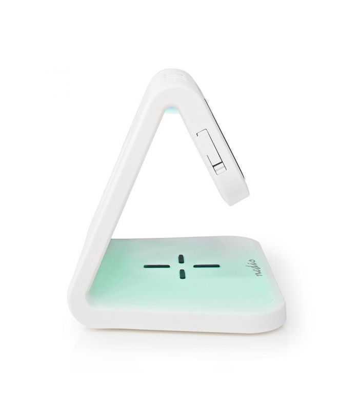 ceas cu alarma nedis incarcator wireless qi lumina multicolora alb 7