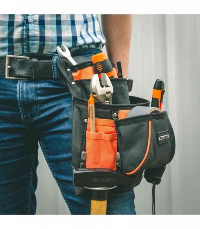 centura port scule din poliester cu suport pentru ciocan si ruleta handy 10247 1