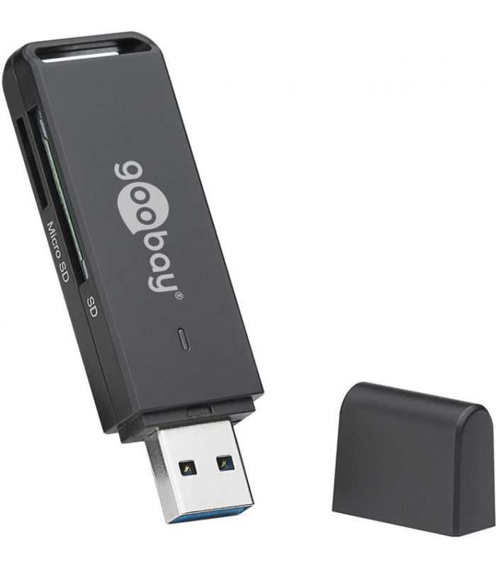 Cititor card reader USB 3.0 pentru SDXC SDHC MicroSD si SD Goobay 58260