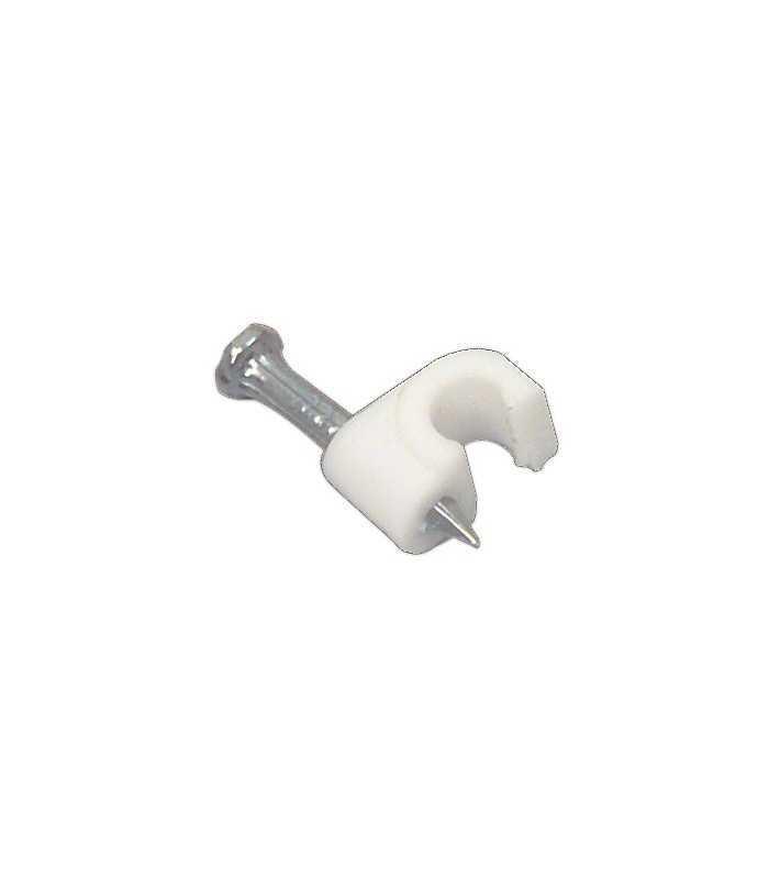Cleme clips fixare cablu rotund plastic cu cui 6mm alb 100buc Well