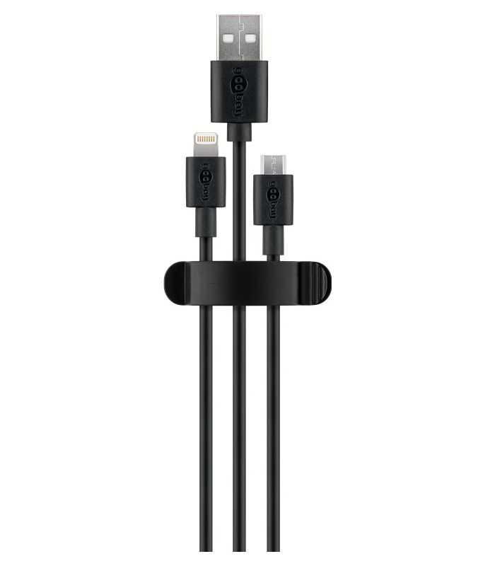 cleme pentru gestionarea cablurilor 3 sloturi goobay set 3buc negru 1