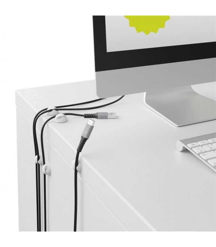 cleme pentru gestionarea cablurilor cu 2 sloturi goobay set 6buc alb 4