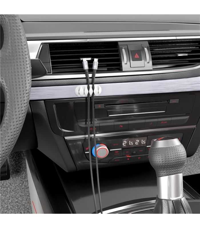 cleme pentru gestionarea cablurilor cu 4 sloturi goobay set 2buc alb 3