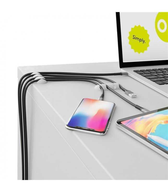 cleme pentru gestionarea cablurilor cu 4 sloturi goobay set 2buc alb 5