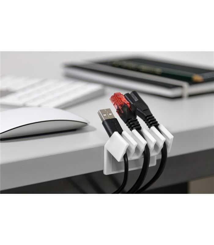 cleme pentru gestionarea cablurilor cu 5 sloturi goobay set 2buc alb 4