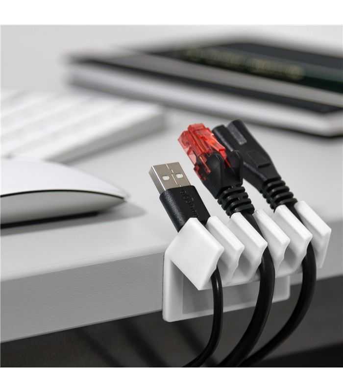 cleme pentru gestionarea cablurilor cu 5 sloturi goobay set 2buc alb 5